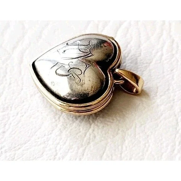 James Avery Sterling Silver 14K YG Photo Heart Locket